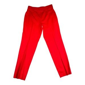Jil Sander Red Wool Blend High Waist Straight Leg Dress Pants - Italy 241‎